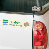 Gabon Vlag + Landkaart Bumpersticker (Op Truck)