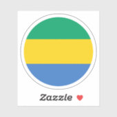 Gabon Vlag Ronde Sticker (Vel)