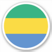 Gabon Vlag Ronde Sticker (Voorkant)
