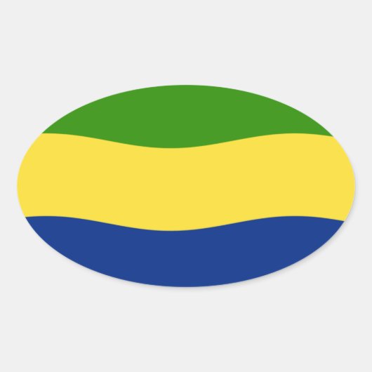 Gabon Vlag Sticker (Voorkant)