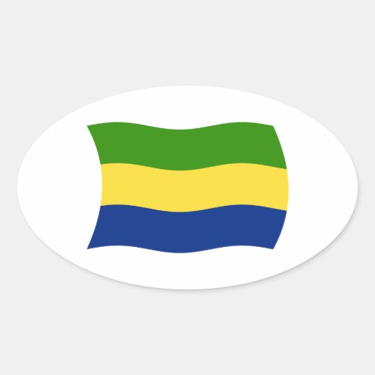 Gabon Vlag Sticker (Voorkant)