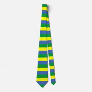 Gabon Vlag Strepen Landsymbool groen blauw geel Stropdas