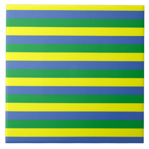 Gabon Vlag Strepen Landsymbool groen blauw geel Tegeltje