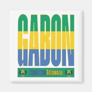 Gabon vlag tekst ontwerp magneet
