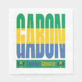Gabon vlag tekst ontwerp servet (Voorkant)