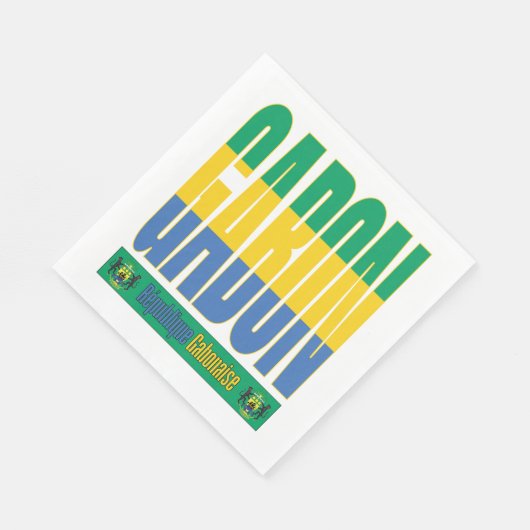 Gabon vlag tekst ontwerp servet (Hoek)