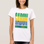 Gabon vlag tekst ontwerp t-shirt (Voorkant)
