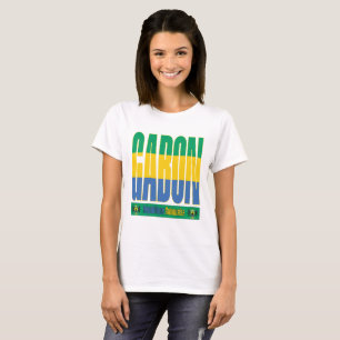 Gabon vlag tekst ontwerp t-shirt