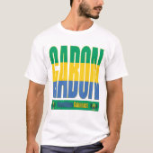 Gabon vlag tekst ontwerp t-shirt (Voorkant)