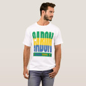 Gabon vlag tekst ontwerp t-shirt (Voorkant volledig)