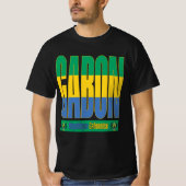 Gabon vlag tekst ontwerp t-shirt (Voorkant)