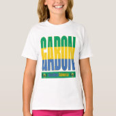 Gabon vlag tekst ontwerp t-shirt (Voorkant)