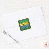 Gabon vlag tekst ontwerp vierkante sticker (Envelop)