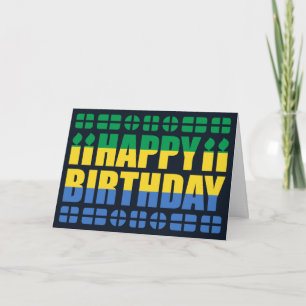 Gabon Vlag Verjaardag Kaart