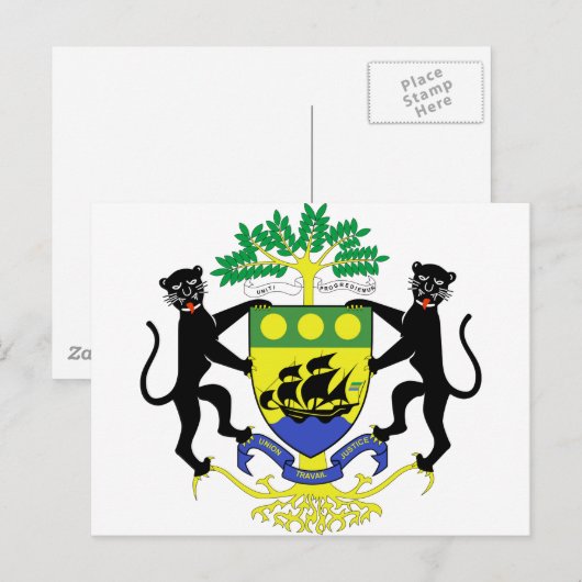 Gabon Wapenkat Briefkaart (Voorkant / Achterkant)