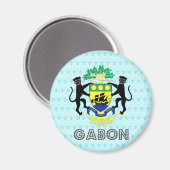 Gabon Wapenkat Magneet (Voorkant / Achterkant)
