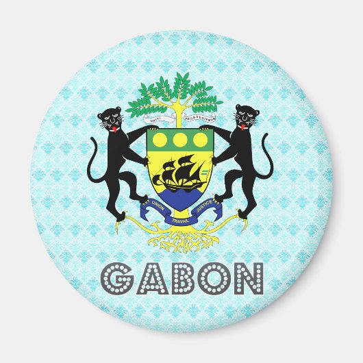 Gabon Wapenkat Magneet (Voorkant)
