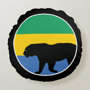 Gabon Zwarte Luipaard Gabonese Nationale Dierenvla Rond Kussen