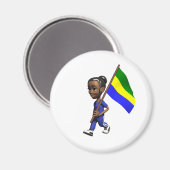 Gabonese meid magneet (Voorkant / Achterkant)