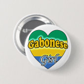 Gabonese meid ronde button 5,7 cm (Voorkant /achterkant)