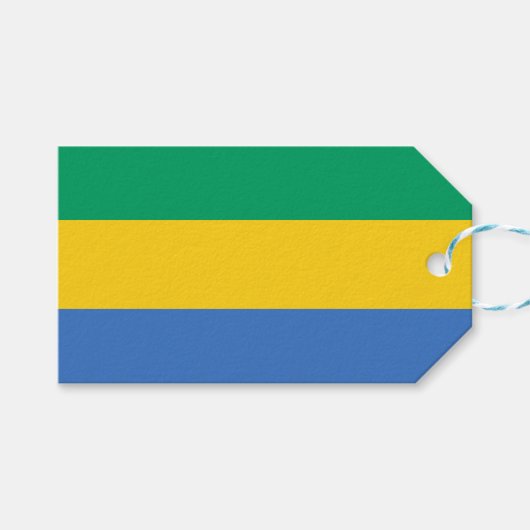 Gabonese vlag (Gabon) Cadeaulabel (Voorkant (Horizontaal))