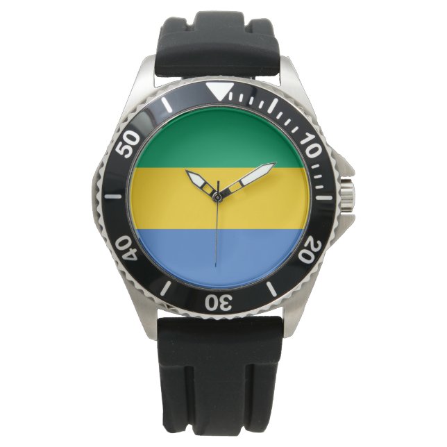Gabonese vlag (Gabon) Horloge (Voorkant)