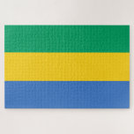 Gabonese vlag (Gabon) Legpuzzel<br><div class="desc">Dit ontwerp is voorzien van de nationale vlag van Gabon, een land aan de westkust van Centraal-Afrika. Gabon bevindt zich op de evenaar. Gabon wordt door Equatoriaal-Guinea begrensd tot het noordwesten, Kameroen tot het noorden, de Republiek Congo in het oosten en zuiden en de Golf van Guinee tot het westen....</div>