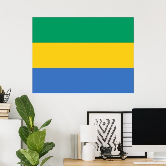 Gabonese vlag (Gabon) Poster (Thuiskantoor)