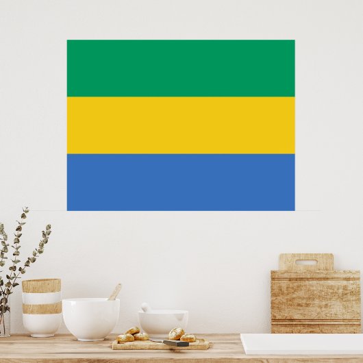 Gabonese vlag (Gabon) Poster (Keuken)