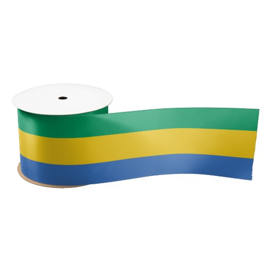 Gabonese vlag (Gabon) Satijnen Lint (Spoel)