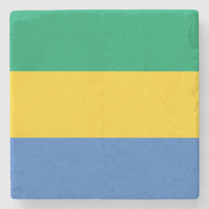 Gabonese vlag (Gabon) Stenen Onderzetter