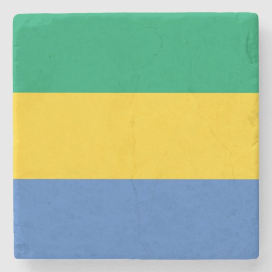 Gabonese vlag (Gabon) Stenen Onderzetter (Voorkant)