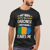Gabonese vlag Gabonese vlag Mijn vrouw is Gabonees T-shirt (Voorkant)