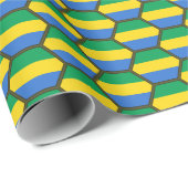 Gabonese Vlag Honingraat Inpakpapier (Rol Hoek)