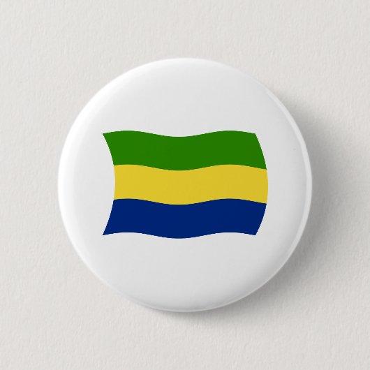 Gabonese vlag knop ronde button 5,7 cm (Voorkant)