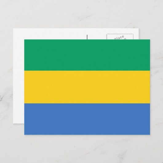 Gabonese vlag, vlag van Gabon Briefkaart (Voorkant / Achterkant)