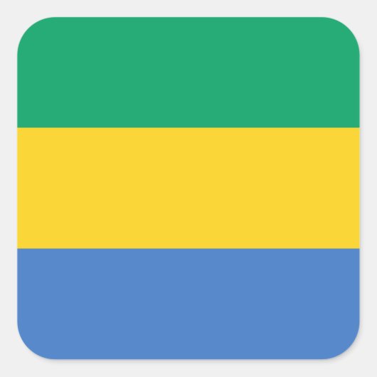 Gabonese vlag, vlag van Gabon Vierkante Sticker (Voorkant)