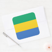 Gabonese vlag, vlag van Gabon Vierkante Sticker (Envelop)