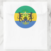 Gabonese vlag & wapen, vlag van Gabon Ronde Sticker (Tas)
