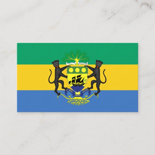 Gabonese vlag & wapen, vlag van Gabon Visitekaartje (Voorkant)