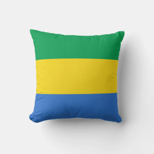 Gabonese Vlag x Vlag Kussen