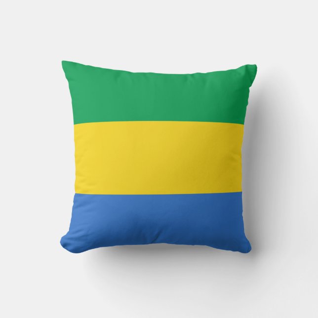 Gabonese Vlag x Vlag Kussen (Voorkant)