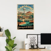 Gaborone Botswana Retro Reisposter Kunst Poster (Thuiskantoor)