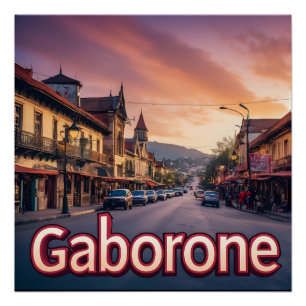Gaborone Botswana Stadstrots 📍 Perfect Poster