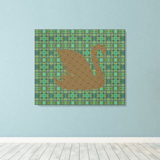 Gabriel bij de poorten en de gouden zwaan canvas afdruk (Insitu (Houten vloer))