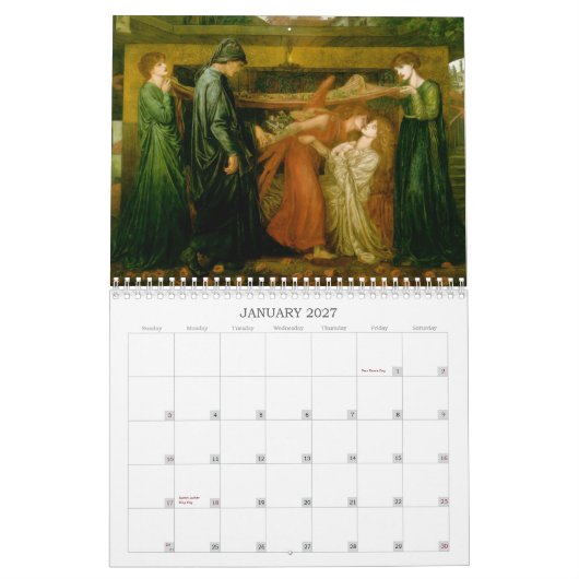 Gabriel Dante Rossetti Wall Agenda Kalender (Jan 2027)
