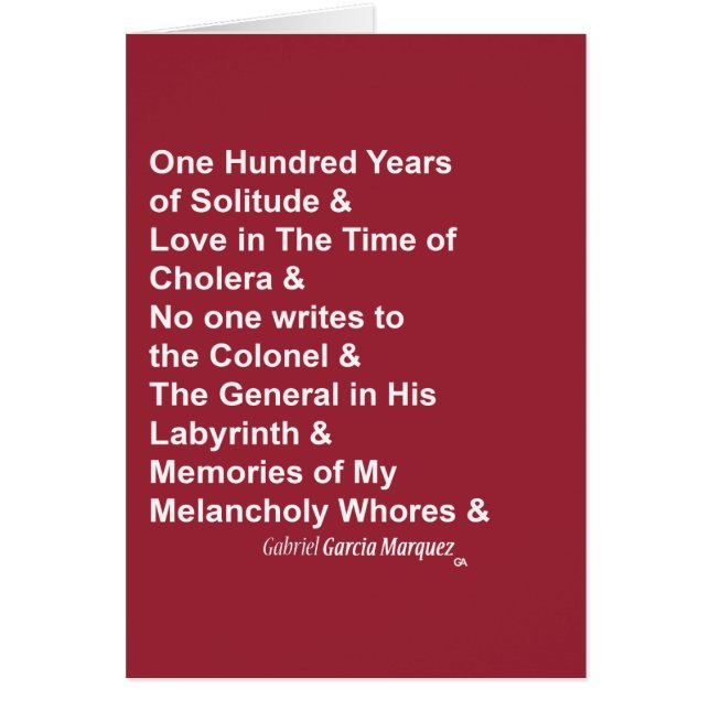 Gabriel Garcia Marquez (Voorkant)