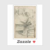 Gabriel J. de St-Aubin over drie jonge vrouwen die Sticker (Vel)