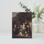 Gabriel Metsu - De Pluimvee Vrouw Briefkaart (Staand voorkant)