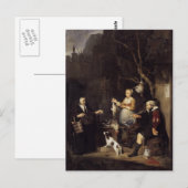 Gabriel Metsu - De Pluimvee Vrouw Briefkaart (Voorkant / Achterkant)